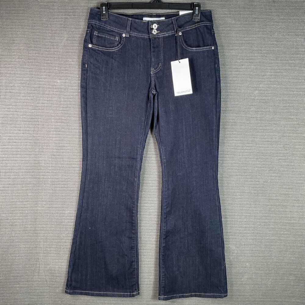 Telepatía Womens Size 15/32 Mid Rise Bootcut Denim JeansDark Wash